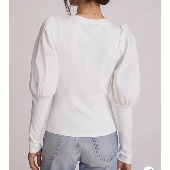 Sunday In Brooklyn Ruffled Contrast Top XS - Picture 3 of 6